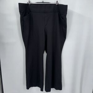 Torrid Straight Leg Pants WomenBlack Stretch Hi-Rise Pull On Trousers ‎ Size 4R